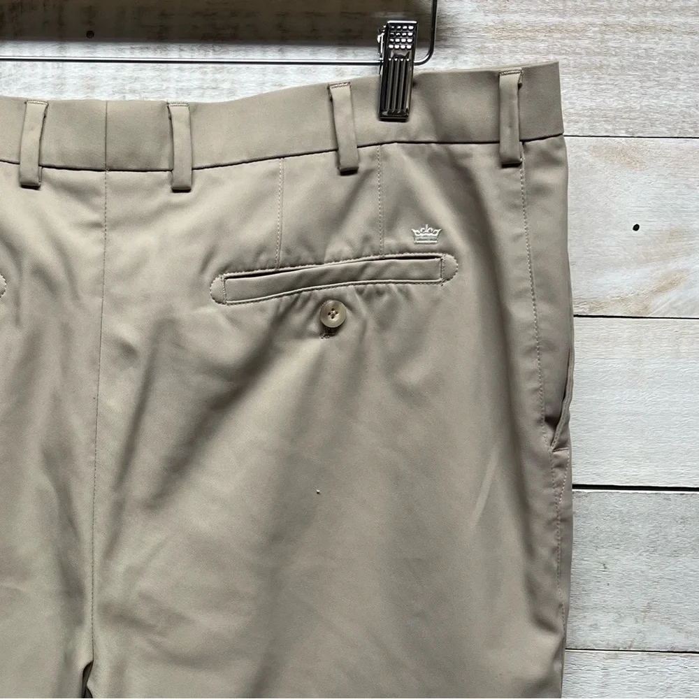 Peter Millar‎ Wicking Shorts Mens 35 Beige Chino Crown Skull Golf
